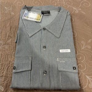 Prison Blues brand Men's Striped Button Down Shirt. NOT DOCKERS BRAND